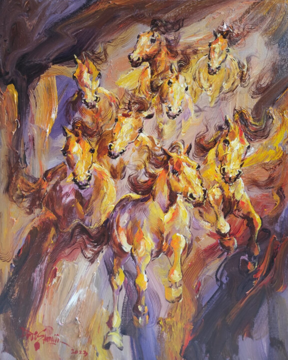 Gilded Gallop 绘画, 39.4x31.5 in