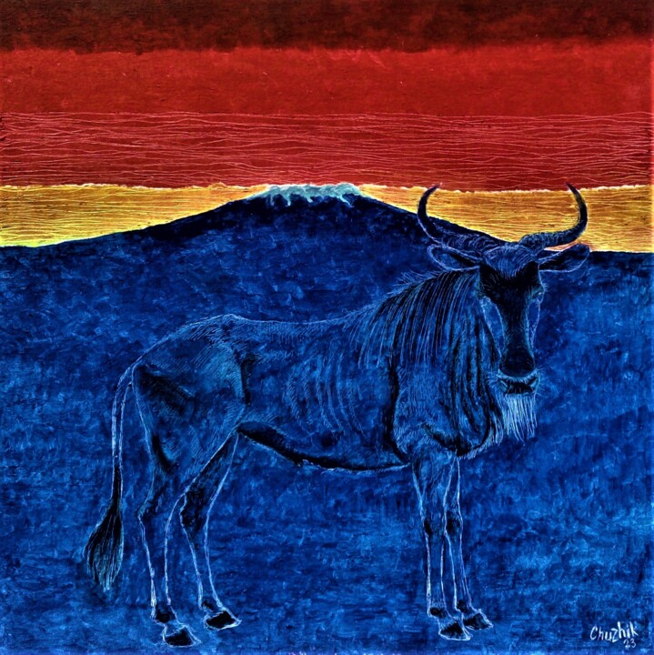 Килиманжаро. Закат . 绘画, 24x24 in