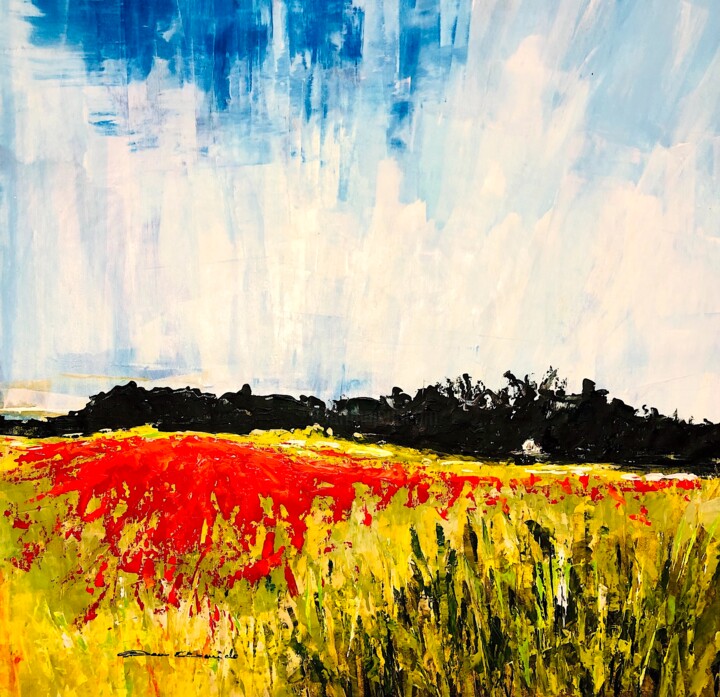 Painting titled "Juin du côté de Aix…" by Dam Domido, Original Artwork, Acrylic