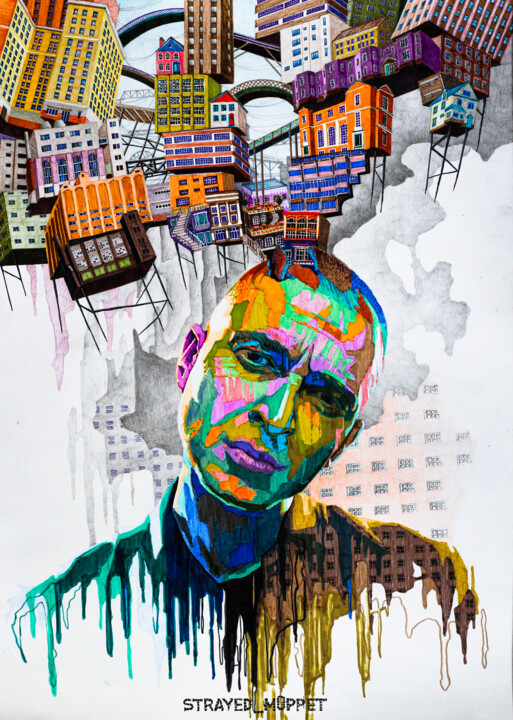 Alone in the city 图画, 23.2x16.5 in