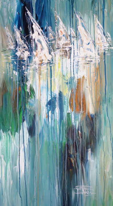 Sail Boats L 1 绘画, 61x33.5 in