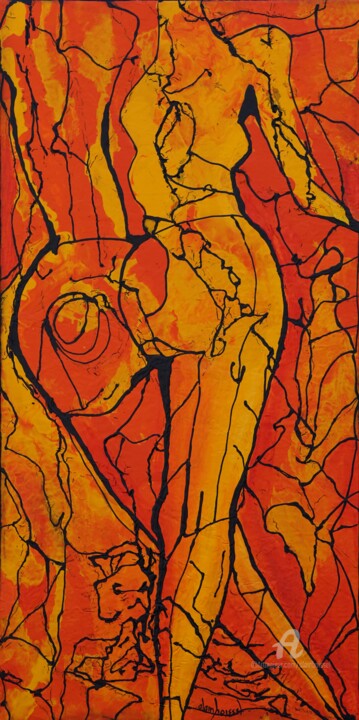 Elle attend 绘画, 39.4x19.7 in
