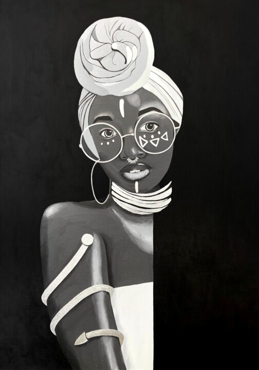 Geometry and Grace 绘画, 39.4x27.6 in