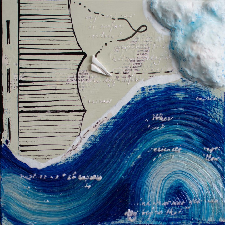 Painting titled "The Golden bridge t…" by Brittany Ellis, Original Artwork, Acrylic