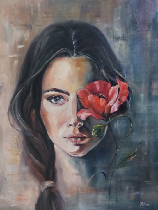 Ален мак 绘画, 35.4x27.6 in