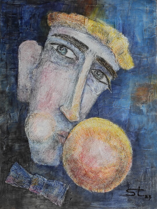 Inflating the balloon 1 绘画, 15.8x11.8 in