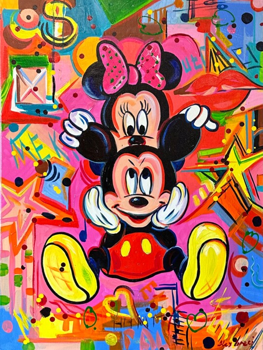 Mickey & Minnie Mouse nr.5 绘画, 31.5x23.6 in