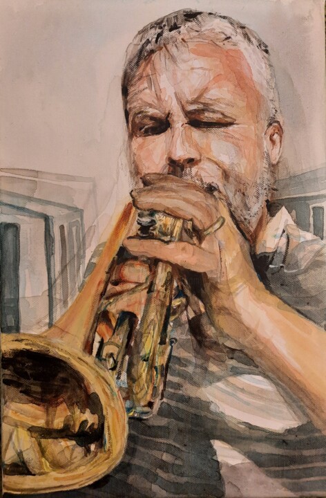Trombita 绘画, 16.1x10.6 in