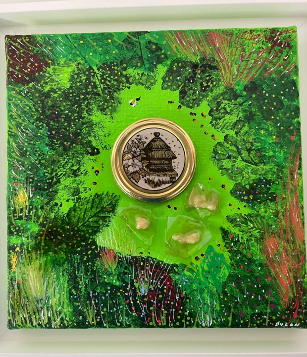 Honey in Resin. 绘画, 11.8x11.8 in