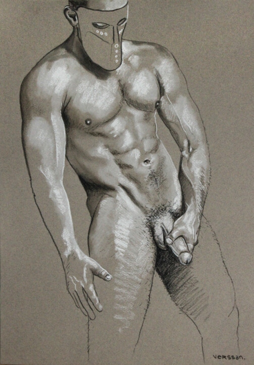 Homme masqué 图画, 16.5x11.7 in