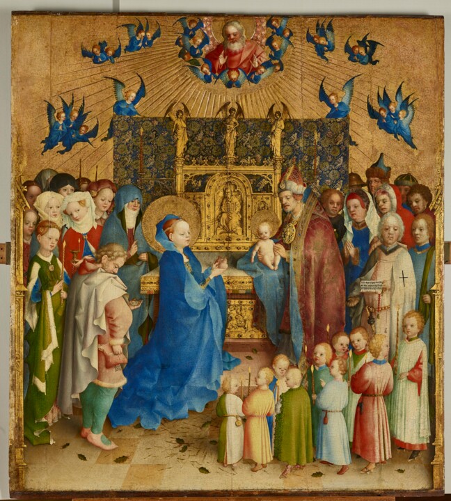 Malerei mit dem Titel "Présentation au tem…" von Stefan Lochner, Original-Kunstwerk, Öl