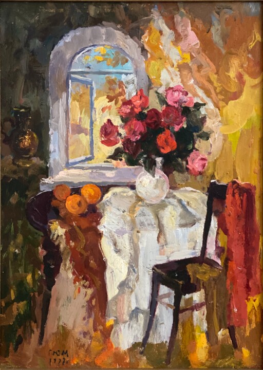 Peinture intitulée "Automne doré" par Youri Gorodnitchev, Œuvre d'art originale, Huile