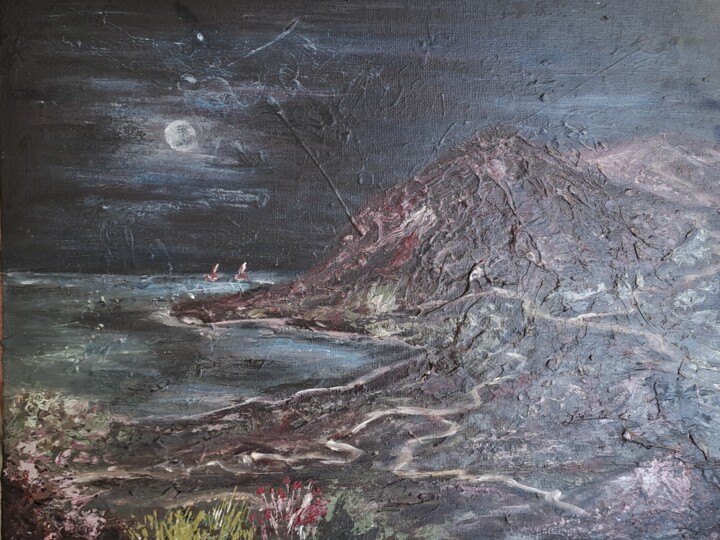 Ночной Коктебель 绘画, 11.8x15.8 in