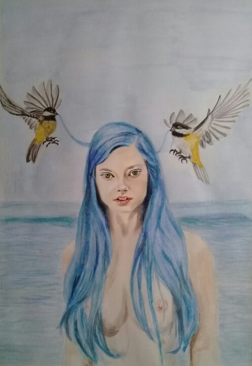 Aprendiendo a volar 绘画, 18.9x12.6 in