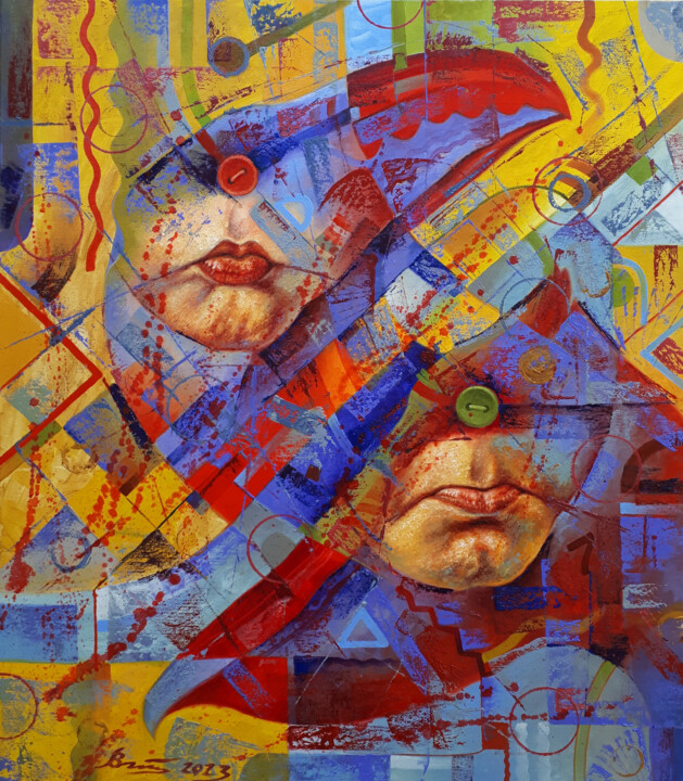 Malerei mit dem Titel "Introversion" von Serhii Voichenko, Original-Kunstwerk, Öl