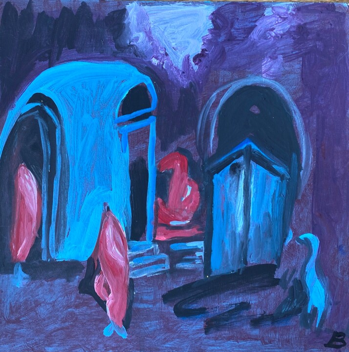 Unterkunft für Pferde 绘画, 13x13 in