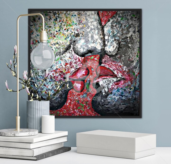 Painting titled "U me and US" by Ashok Jadav, Original Artwork, Acrylic