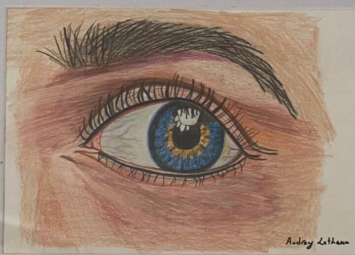 Un œil bleu 绘画, 8.3x11.7 in