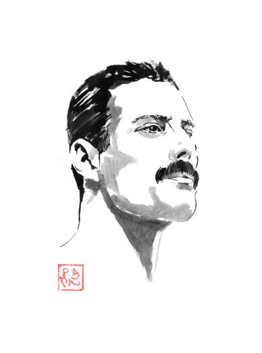 freddie portrait Resim, 15,8x11,8 in