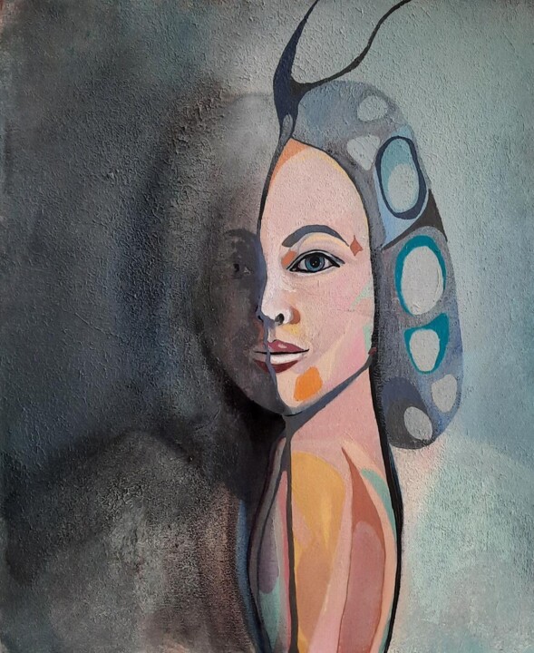 la part de l'ombre 绘画, 22.1x18.1 in