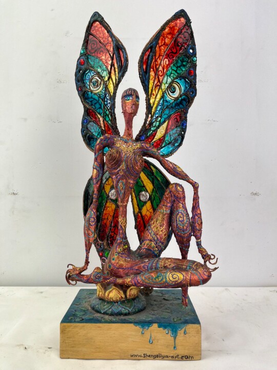 Butterfly 雕塑, 18.1x7.5 in