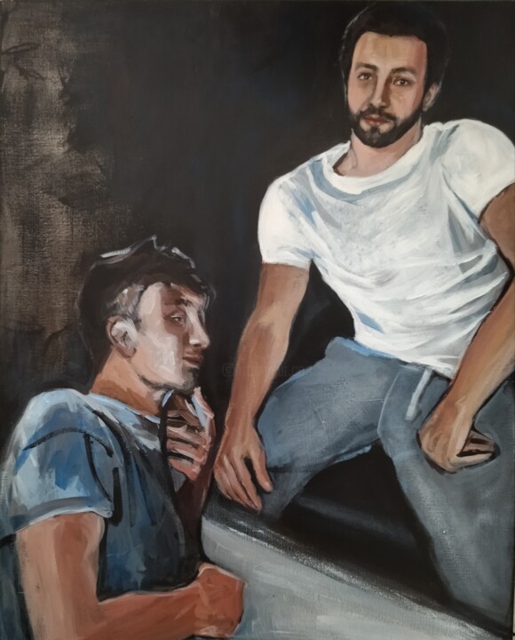 Les cousins 绘画, 36.2x28.7 in