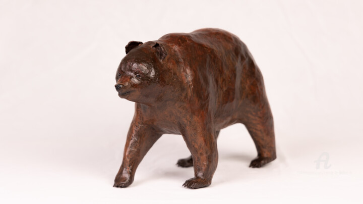 "L'Ours Brun" 雕塑, 8.3x3.2 in