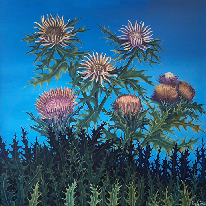 Carline thistle 2 绘画, 40.6x40.6 in