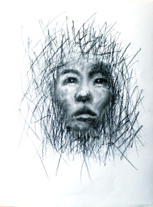 visage asiatique 图画, 23.6x16.5 in