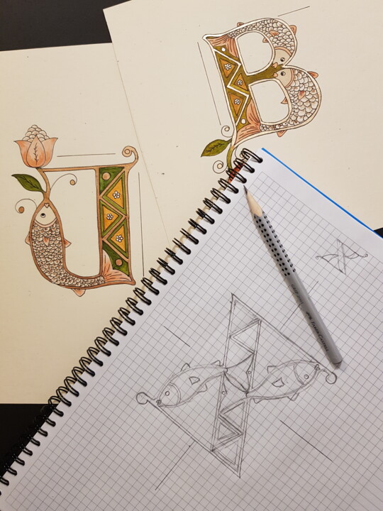 Steps of the making of the work