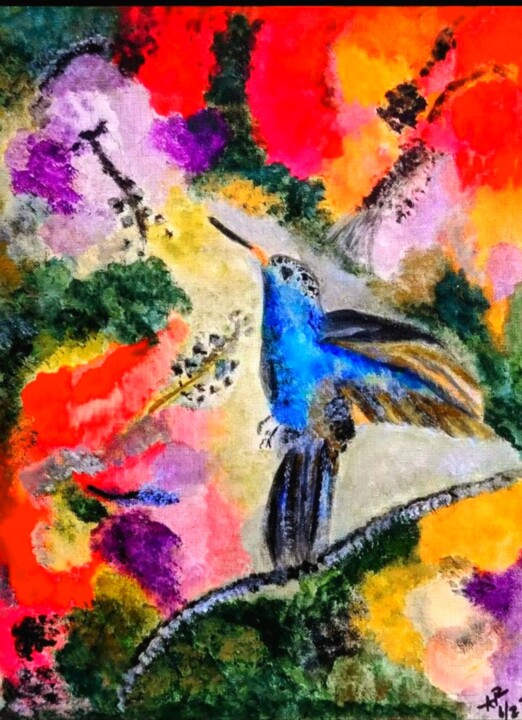 Hummingbird 绘画, 20x16 in