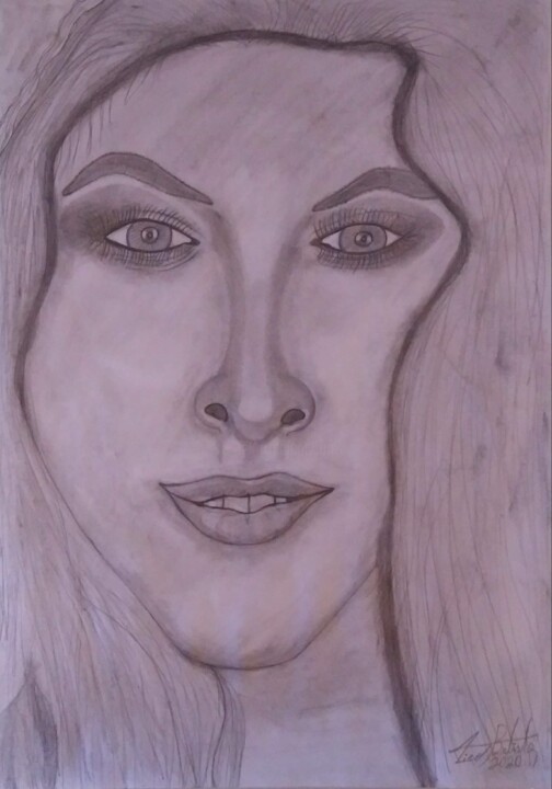 Rosto feminino 图画, 11.7x8.3 in