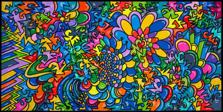 Painting titled "Entremêlé" by Leloluce, Original Artwork, Acrylic