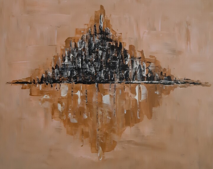 Mont St Michel...reflets... Painting, 15.8x19.7 in
