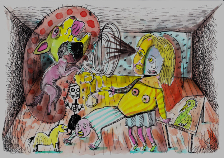 Numéro de cirque 图画, 8.3x11.7 in