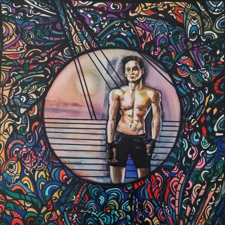 Le rêveur 绘画, 19.7x19.7 in