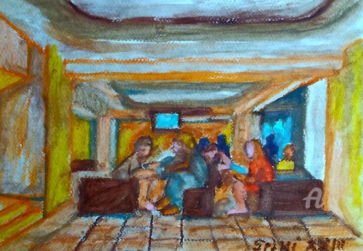Dans le foyer Painting, 8.3x11.8 in