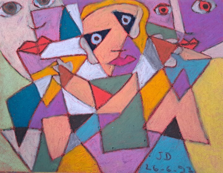 Pensées Triangulaires 绘画, 8.3x11.4 in