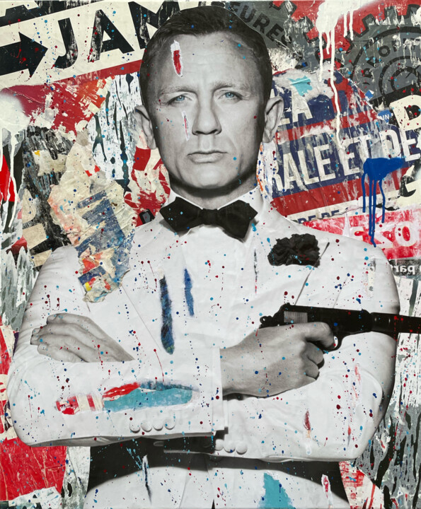Agent 007 拼贴, 28.7x23.6 in