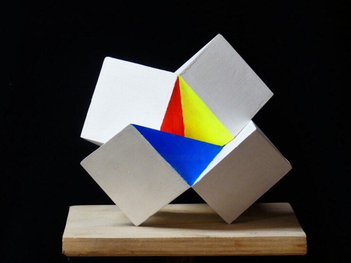 Sculpture titled "5 éléments .2" by Pascal Borgo, Original Artwork, Wood