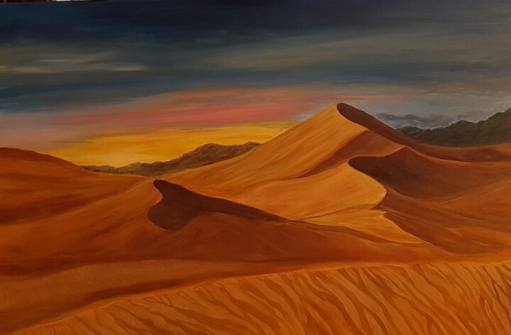Sunset in the Sahara 绘画, 24x35.8 in