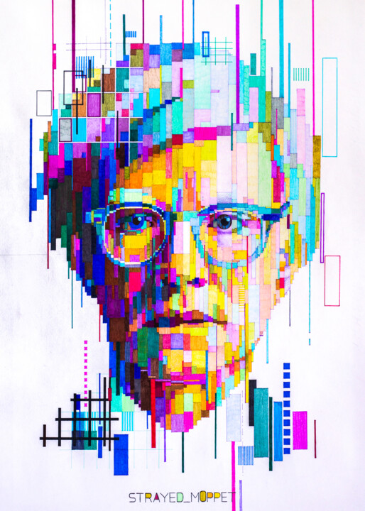Andy Warhol's digital reality 图画, 33.1x23.2 in