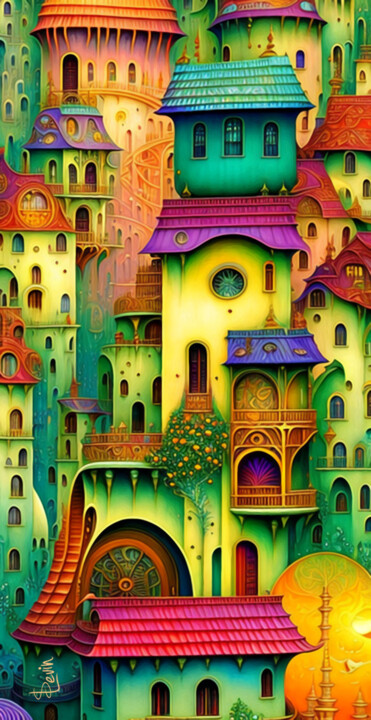 fantastical cityscape 数字艺术