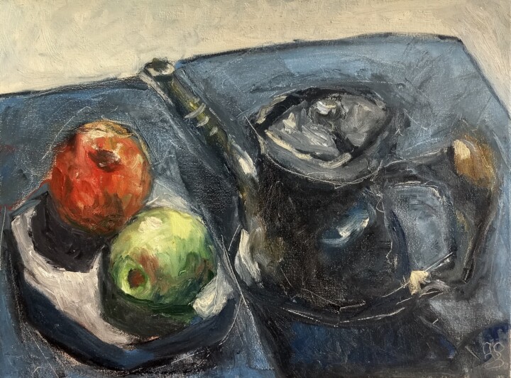 A simple still life with teapot 绘画, 17.7x23.6 in