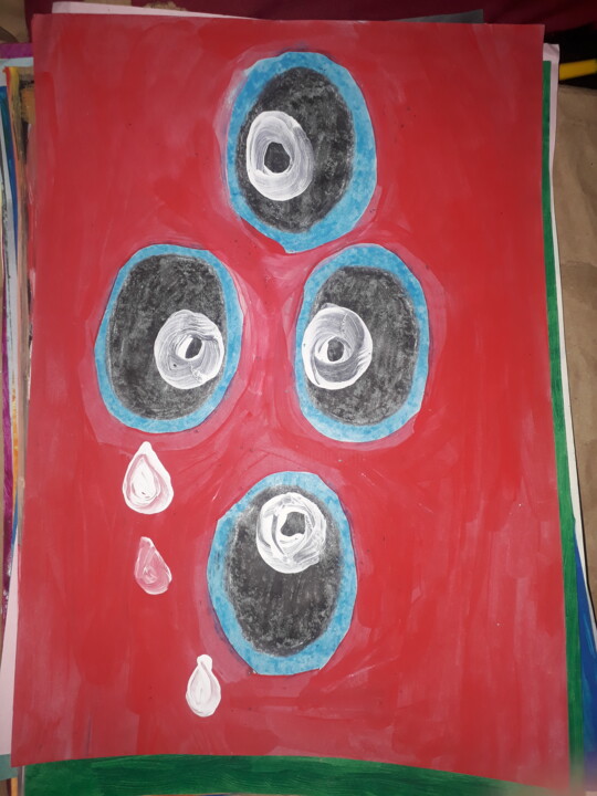 Os olhos que tudo vê 绘画, 11.4x8.3 in