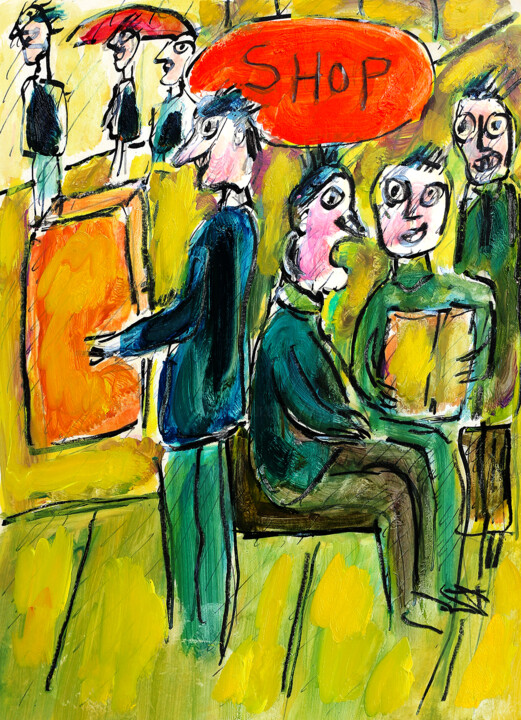Shop and shut up 绘画, 11.8x8.3 in