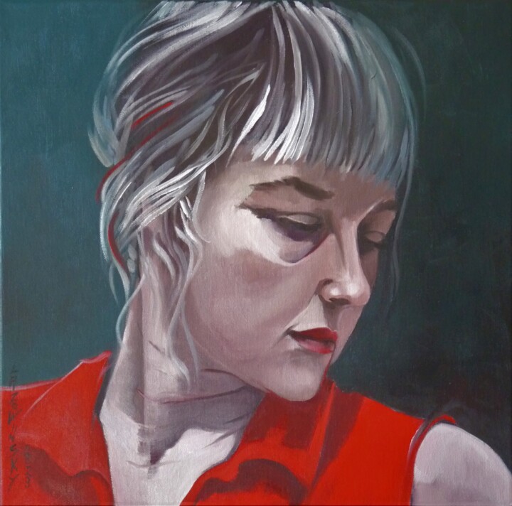 "Sois sage ô a doule…" başlıklı Tablo Hélène Lazowinsky tarafından, Orijinal sanat, Petrol