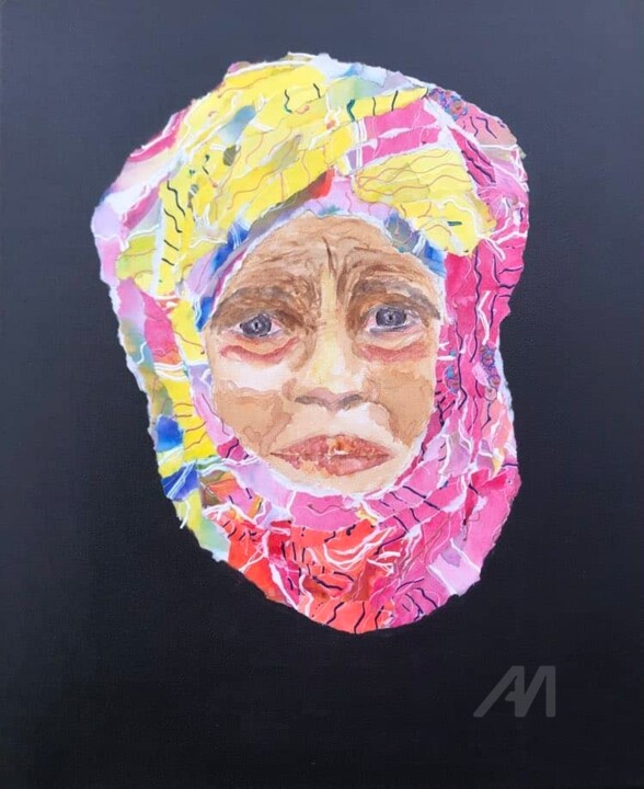 Mon turban fleuri 绘画, 18.1x15 in