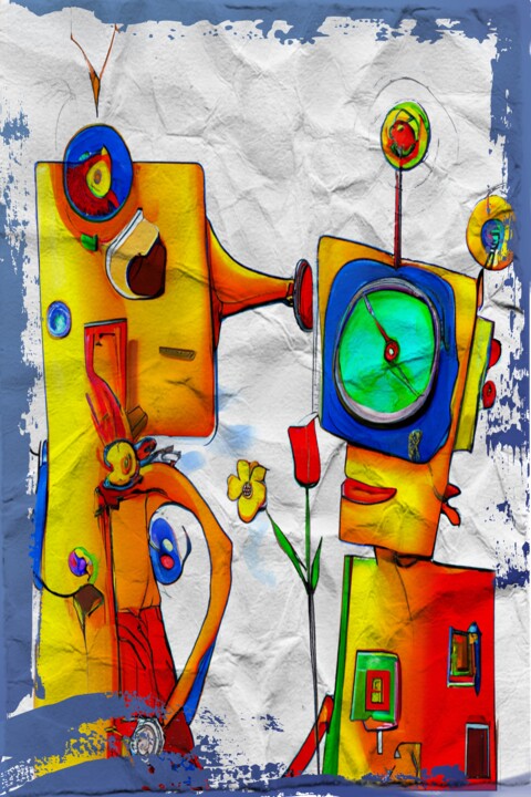 Binary Lovers 绘画, 47.2x31.5 in