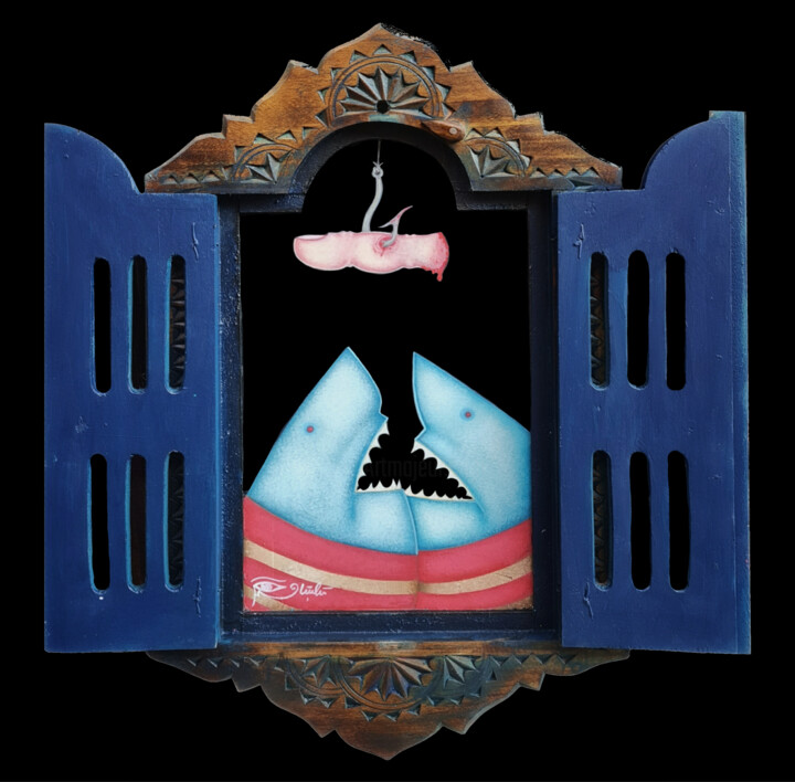The Finger Bait 绘画, 19.7x16.9 in
